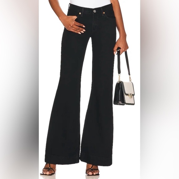 Re/Done Vintage Inspired 70s Low Rise Bell Bottom Jeans - Picture 1 of 4